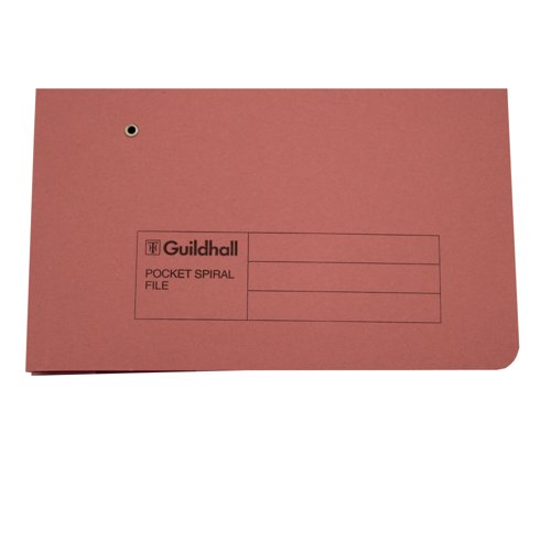 Exacompta Guildhall Pocket Spiral File 285gsm Pink (Pack of 25) 347-PNKZ