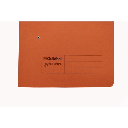 Exacompta Guildhall Pocket Spiral File 285gsm Orange (Pack of 25) 347-ORGZ