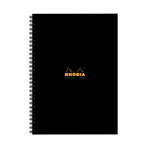 Rhodia Meeting Book A4 Wirebound Hardback Black 160 Pages (3 Pack) 119238C | GH15286 | Clairefontaine