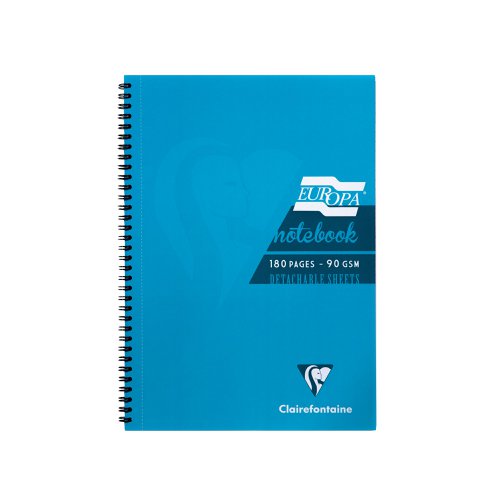 Clairefontaine Europa Notebook 180 Pages A5 Turquoise (Pack of 5) 5812Z | Clairefontaine