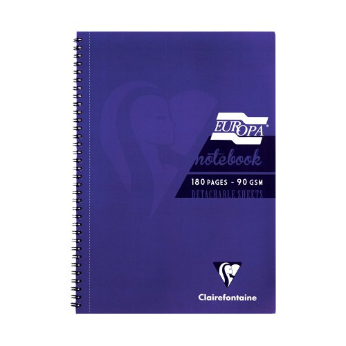 Clairefontaine Europa Notebook 180 Pages A5 Purple (Pack of 5) 5813Z