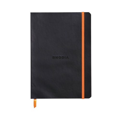 Rhodiarama Soft Cover Notebook 160 Pages A5 Black 117402C | GH17402 | Clairefontaine