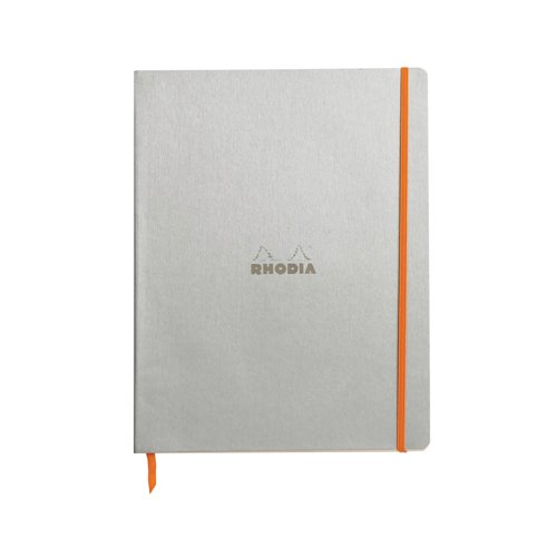 Clairefontaine Rhodiarama Notebook 80 Lined Pages A4+ Silver Cover 117701C