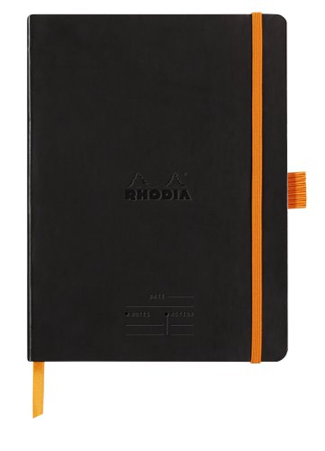 Clairefontaine Rhodiarama Italian Leatherette Meeting Book A5+ Black 117782C | Clairefontane