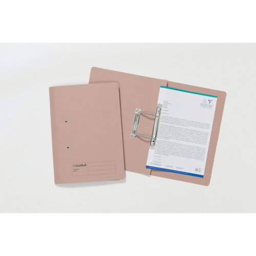 Exacompta Guildhall Transfer Spiral File 315gsm Foolscap Buff (Pack of 50) 348-BUF