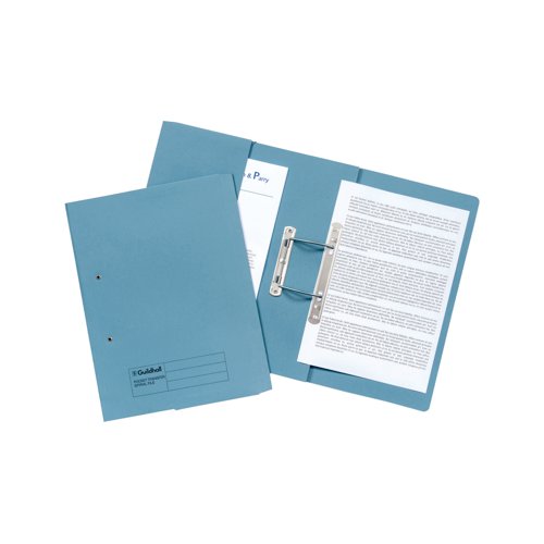 Exacompta Guildhall Transfer Spiral Pocket File 315gsm Foolscap Blue (Pack of 25) 349-BLU