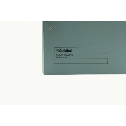 Exacompta Guildhall Transfer Spiral Pocket File 315gsm Foolscap Blue (Pack of 25) 349-BLU