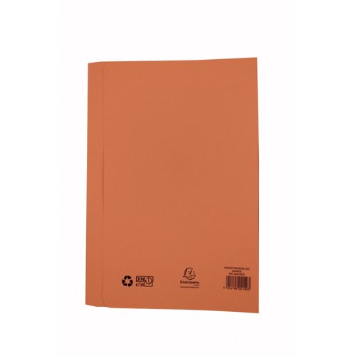 Exacompta Guildhall Transfer Spiral Pocket File 315gsm Foolscap Orange (Pack of 25) 349-ORG
