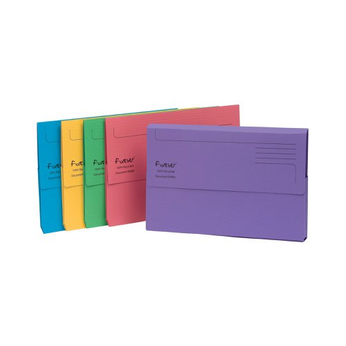 Exacompta Forever Document Wallet Manilla Foolscap Assorted (Pack of 25) 211/5000