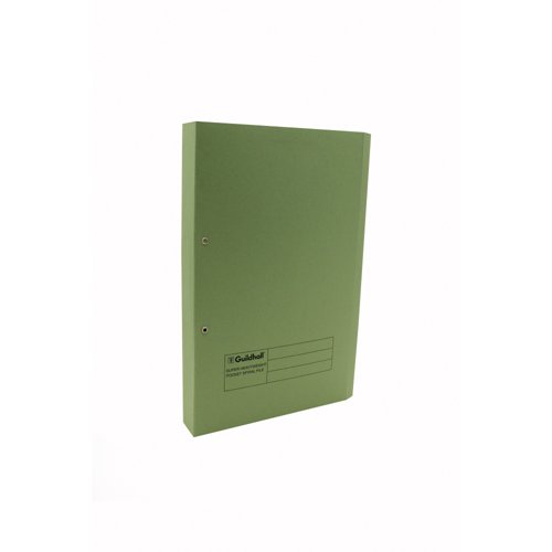 Exacompta Guildhall Heavyweight Transfer Spiral Pocket File Foolscap Green (Pack of 25) 211/6002