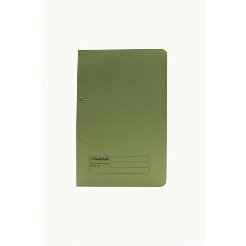 Exacompta Guildhall Heavyweight Transfer Spiral File 420gsm Foolscap Green (Pack of 25) 211/7002