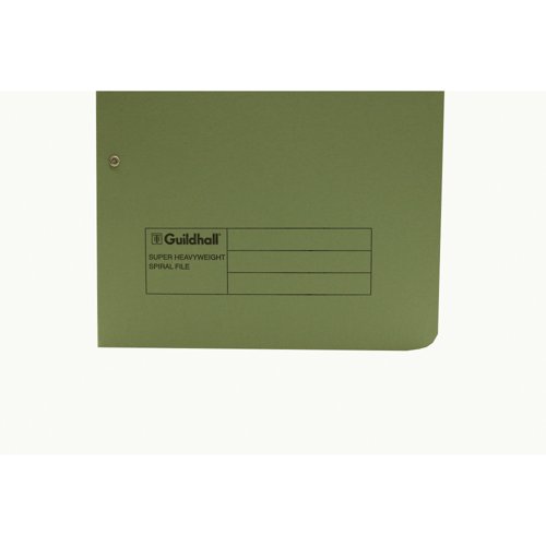 Exacompta Guildhall Heavyweight Transfer Spiral File 420gsm Foolscap Green (Pack of 25) 211/7002