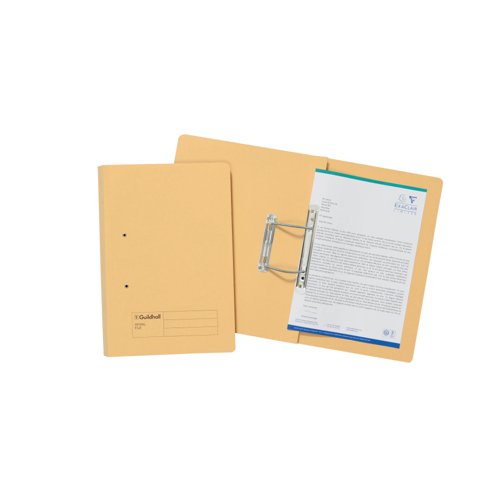 Exacompta Guildhall Heavyweight Transfer Spiral File 420gsm Foolscap Yellow (Pack of 25) 211/7003