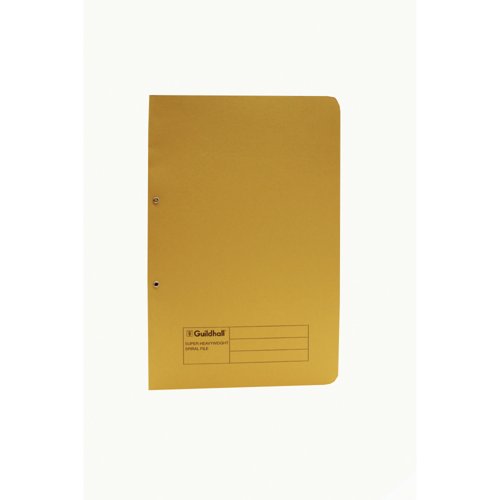 Exacompta Guildhall Heavyweight Transfer Spiral File 420gsm Foolscap Yellow (Pack of 25) 211/7003