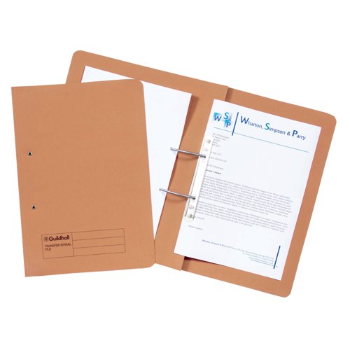 Exacompta Guildhall Heavyweight Transfer Spiral File 420gsm Foolscap Orange (Pack of 25) 211/7004