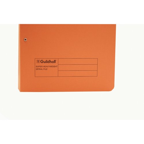 Exacompta Guildhall Heavyweight Transfer Spiral File 420gsm Foolscap Orange (Pack of 25) 211/7004
