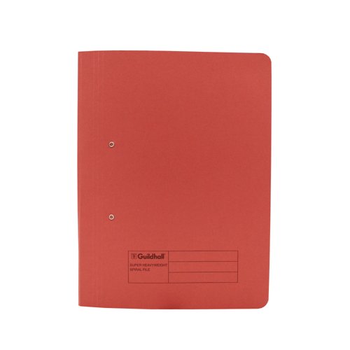 Exacompta Guildhall Heavyweight Transfer Spiral File 420gsm Foolscap Red (Pack of 25) 211/7005
