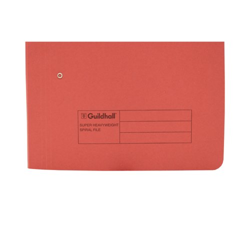 Exacompta Guildhall Heavyweight Transfer Spiral File 420gsm Foolscap Red (Pack of 25) 211/7005