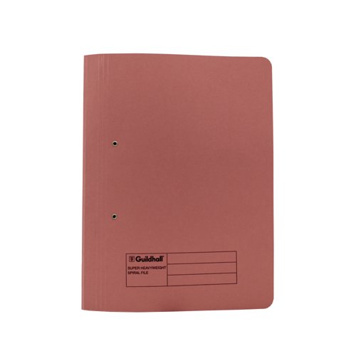 Exacompta Guildhall Heavyweight Transfer Spiral File 420gsm Foolscap Pink (Pack of 25) 211/7006