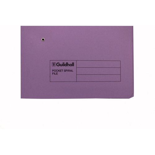 Exacompta Guildhall Pocket Spiral File 285gsm Mauve (Pack of 25) 347-VLTZ