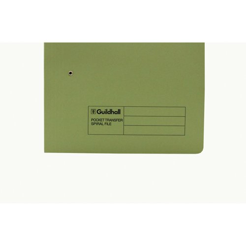 Exacompta Guildhall Right Hand Transfer Spiral Pocket File Foolscap Green (Pack of 25) 211/90662Z