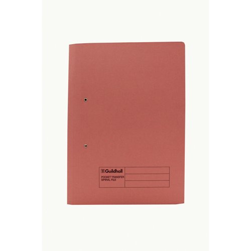 Exacompta Guildhall Right Hand Transfer Spiral Pocket File Foolscap Pink (Pack of 25) 211/9064Z