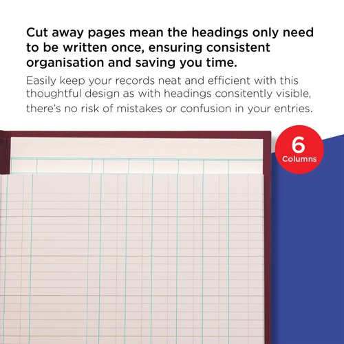 Exacompta Guildhall Headliner 6 Cash Column Account Book 38/6 1147 | Exacompta
