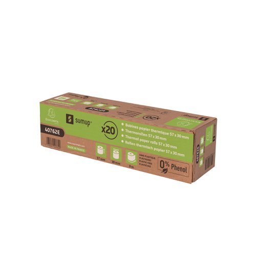 Exacompta SumUp Zero Plastic Receipt Roll 57x30mmx9m (Pack of 20) 40762E