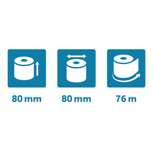 The Exacompta Safe Contact receipt rolls are made from a slight blue-grey paper that is resistant to light and humidity which guarantees a long-lasting impression (35 years minimum). Safe Contact rolls are approved for direct food contact and are guaranteed to be phenol free. Supplied in retail friendly packaging, this pack contains 20 white rolls.