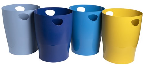 Exacompta Bee Blue Ecobin Recycled 15 Litres Assorted (Pack of 8)