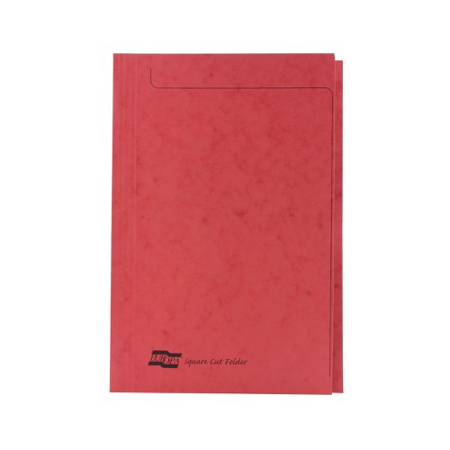 Europa Square Cut Folder 300 micron Foolscap Red (Pack of 50) 4828