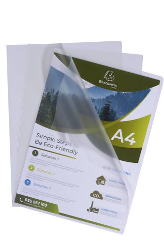 Exacompta OPAK Recycled Polypropylene Cut Flush Folders 120 micron A4 (Pack 100) 58320E