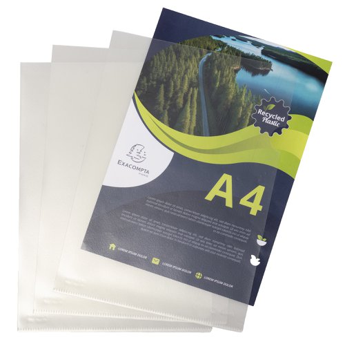 Exacompta OPAK Recycled Polypropylene Cut Flush Folders 120 micron A4 (Pack 100) 58320E