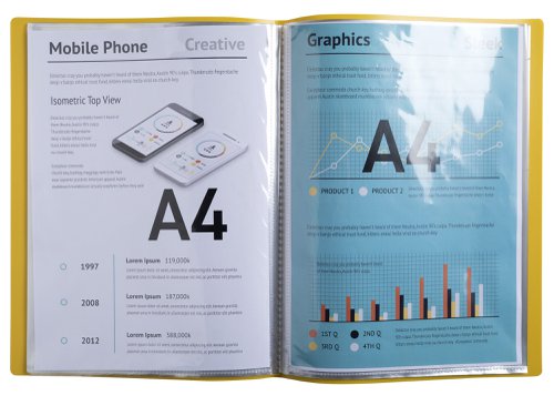 Exacompta Bee Blue Display Book 30 Pocket PP A4 Assorted (Pack of 12) 88120E Display Books GH88120