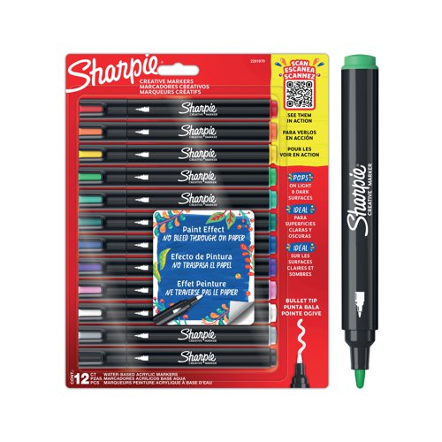 Sharpie Marker Paint Pens Assorted (Pack of 12) 2201070 | Newell Brands