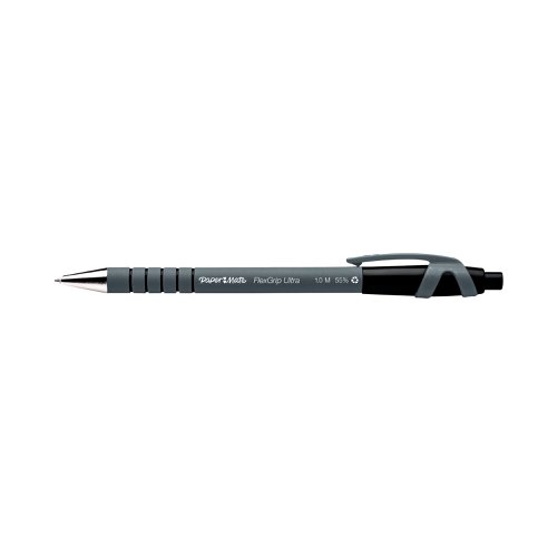 PaperMate Flexgrip Ultra Retractable Ballpoint Pen Medium Black (Pack of 12) S0190393