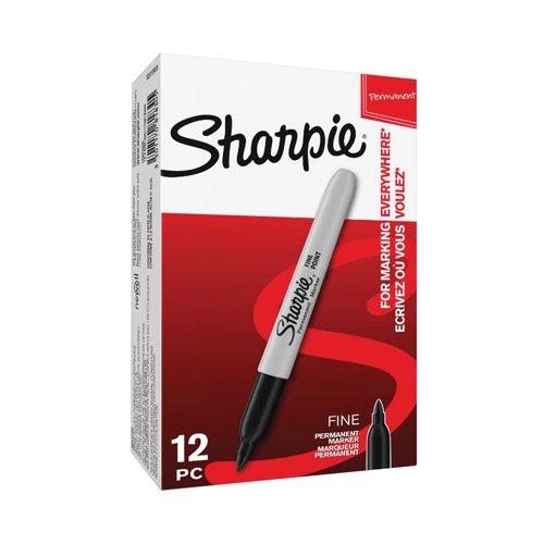 Sharpie Permanent Marker Fine Black (Pack of 12) S0810930