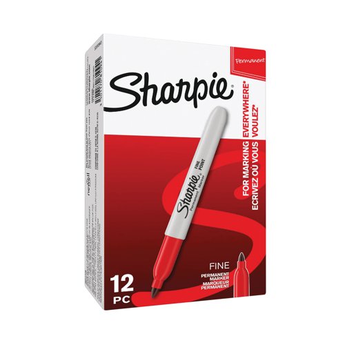 Sharpie Permanent Marker Fine Red (Pack of 12) S0810940 | Newell Brands