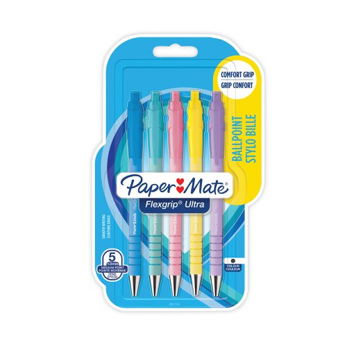 Paper Mate FlexGrip Ultra Ballpoint Pen Medium Black (Pack of 5) 2152934