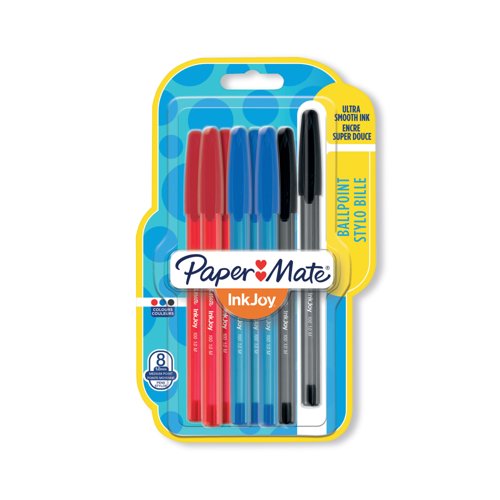 PaperMate InkJoy 100ST Ballpoint Stick Pens Assorted (Pack of 8) 1956745