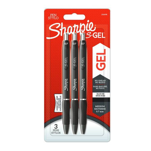 Sharpie S Gel Pen Medium Black (Pack of 3) 2136598