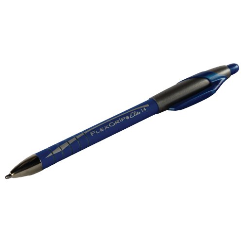 GL76761 | This pack of 12 PaperMate FlexGrip Elite Pens with blue ink provide a premium look and comfortable feel for business, school and home. With Lubriglide ink and a medium 1.4mm tip, they ensure smooth and vivid, bold lines whether drawing or writing. FlexGrip pens feature a rubberised barrel along the entire length for exceptional all-round grip and comfort throughout the day. The retractable mechanism protects the pen from damage when not in use and can be extended with the click of a button. This pack includes 12 pens.