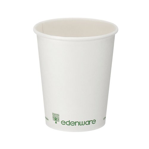 Single Wall Coffee Cup PLA Lined 8oz White (Pack of 1000) B01022