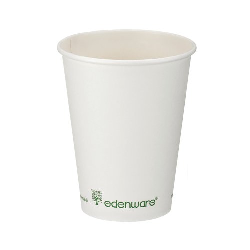 Single Wall Coffee Cup PLA Lined 12oz White (Pack of 1000) B01023