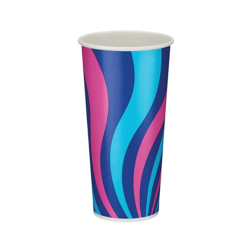 Single Wall Cold Paper Cup PE Lined 22oz Assorted (Pack of 1000) D01106