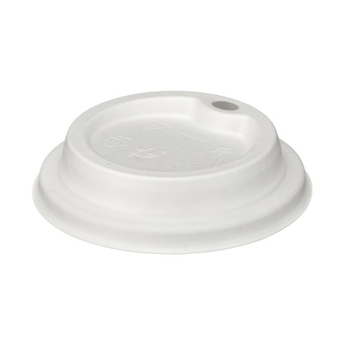 Moulded Fibre Coffee Cup Lid 12 to 16oz White (Pack of 1000) D06032