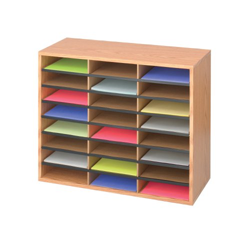 24 Compartment Literature Organiser 740x302x620mm Beech 9402MO