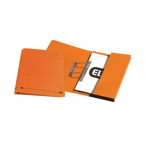 Elba Spring Pocket File Mediumweight Foolscap Orange (Pack of 25) 100090148