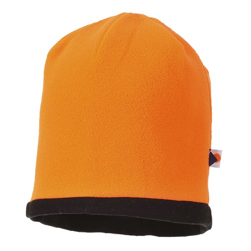 Portwest Reversible Hi Vis Beanie Hat Orange/Blk (Pack of 12)