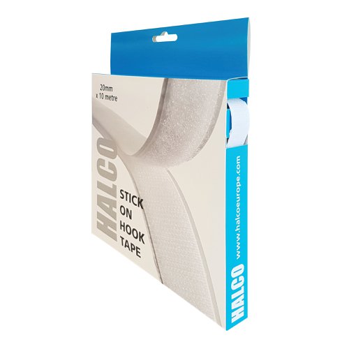 Halco Stick On Hook Roll 20mmx10m Hook Roll With Permanent Adhesive Back 20awh10box